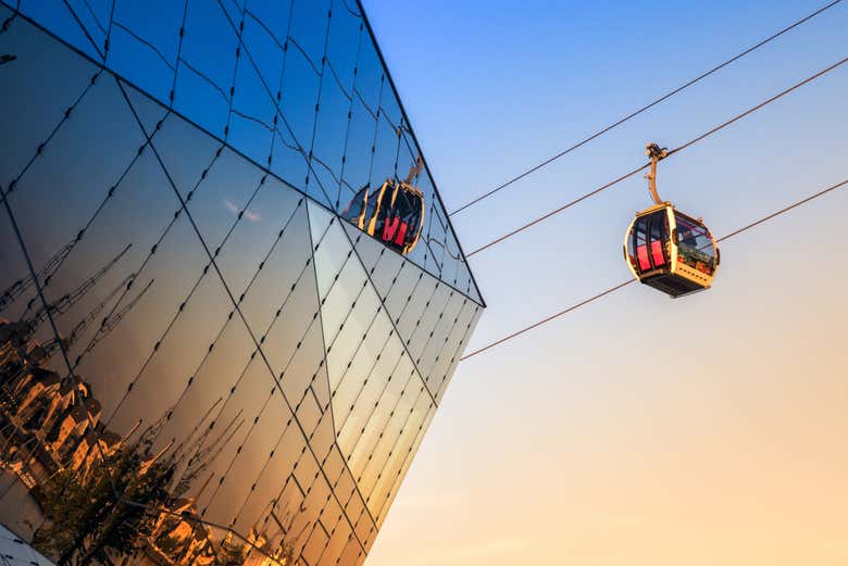 Teleférico de Londres al atardecer