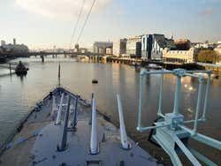 Vistas desde una de las cubiertas del HMS Belfast